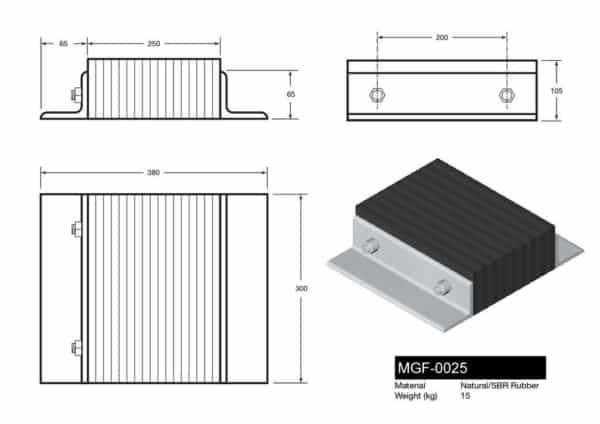 MGF-0025 Laminated Dock Bumper Drawing