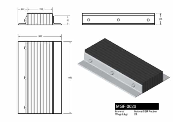 MGF-0026 Laminated Dock Bumper Drawing