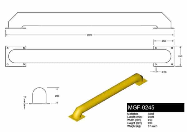 MGF-0245 Low Profile Loading Bay Wheel Guides Drawing