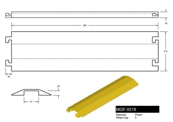 MGF-0219 Drop Over Cable Protector Drawing
