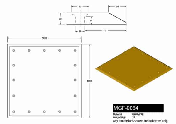 MGF-0084 Trailer Plate / Trailer Landing Leg Support - Drawing