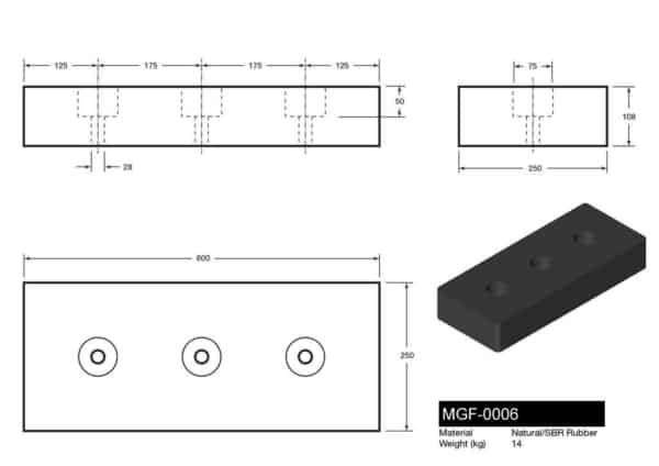 MGF-0006 - Type 2410 Dock Bumper Drawing