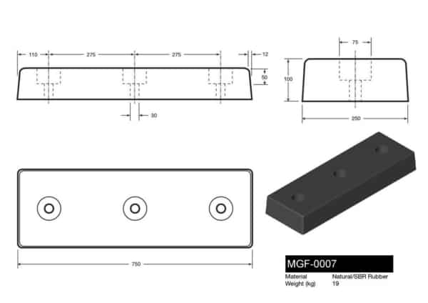 MGF-0007 - Type 3010 Dock Bumper Drawing