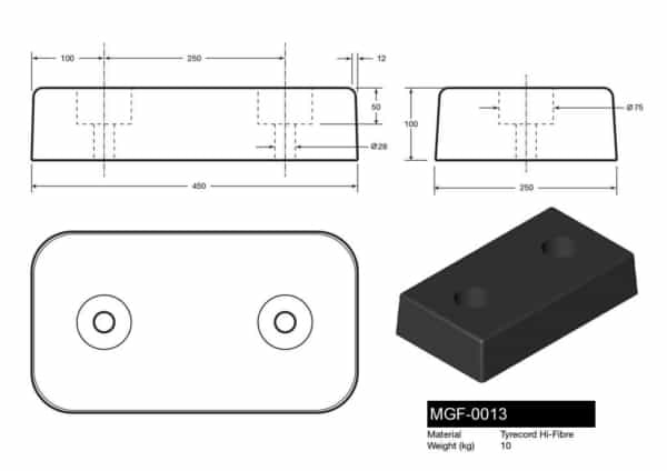 MGF-0013 - Type 1810 Dock Bumper in TPX Drawing