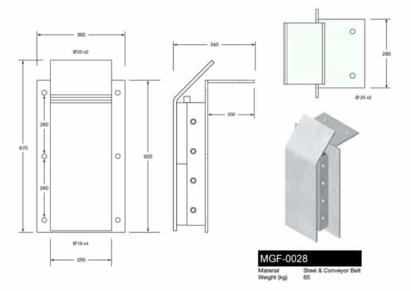 MGF-0028 Steel Dock Bumper Drawing
