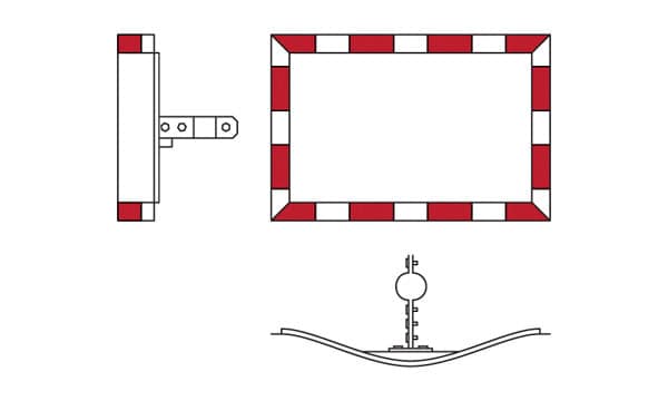 MGF-0096 Rectangular Convex Mirror - Drawing