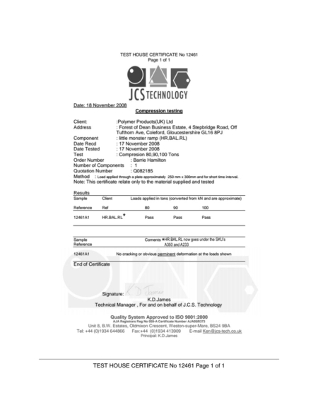 MGF-0233 - Load Test Cert