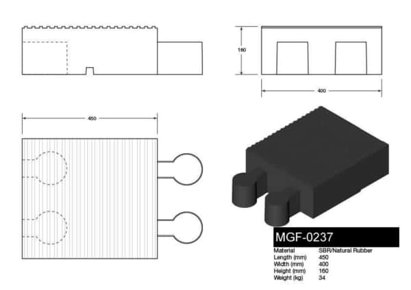 MGF-0237 Modular Hose Ramp Block Section Drawing