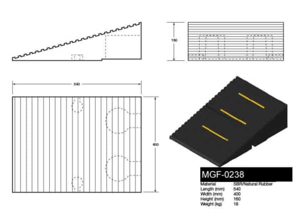 MGF-0238 Modular Hose Ramp - Short Ramp Drawing