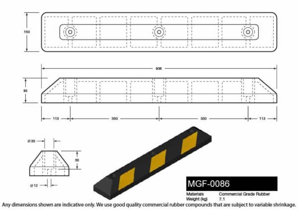 MGF-0086 Rubber Kerb Drawing