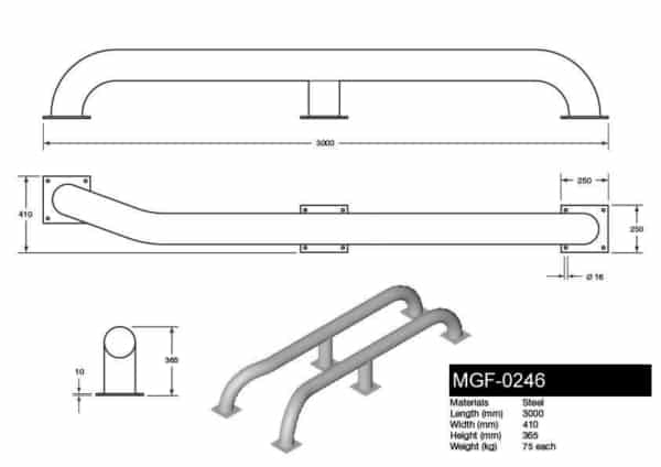 MGF-0246 Cranked Wheel Guides Drawing