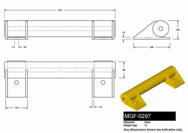 MGF-0297 Tubular Steel Kerb Drawing
