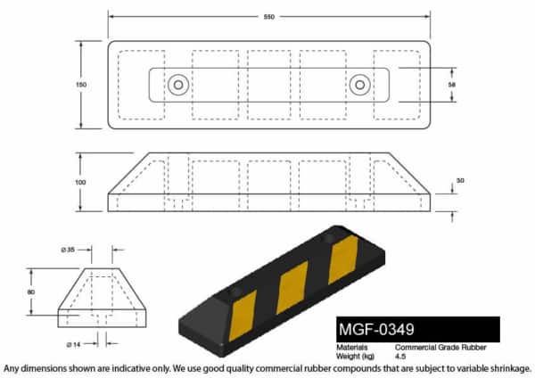 MGF-0349 Rubber Kerb Drawing