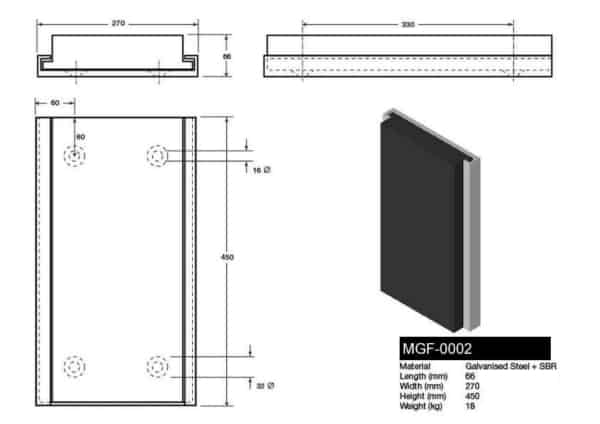 MGF-0002 Dock Bumper Drawing