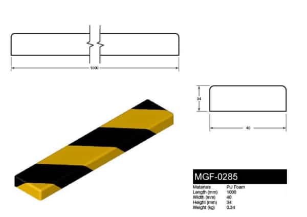 MGF-0285 Rectangular Foam Edge Drawing