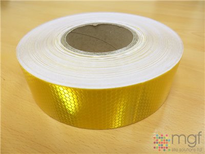 Reflective Tape - Gold - Hexagon - 45m x 50mm