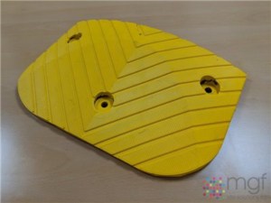 Modular Speed Bump - Yellow End Piece - 250mm x 400mm x 50mm