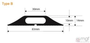 Snap Fit Cable Protector - Type B - 30mm x 10mm channel - 3m