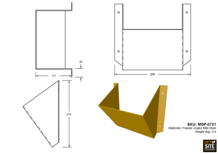 MGF-0721 Wheel Chock Holster - Drawing