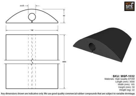 MGF-1032 Single Channel Cable Protector EPDM 3M