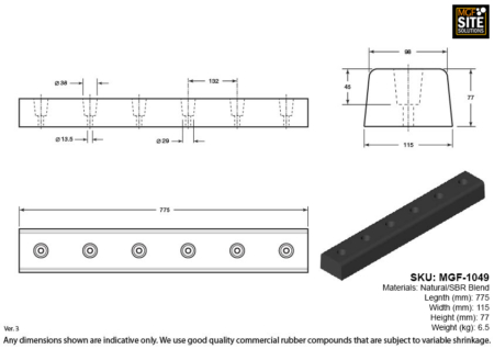 MGF-1049 - Dock Bumper Drawing